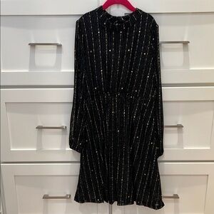 Hayden Girls Black and Gold Striped Dress